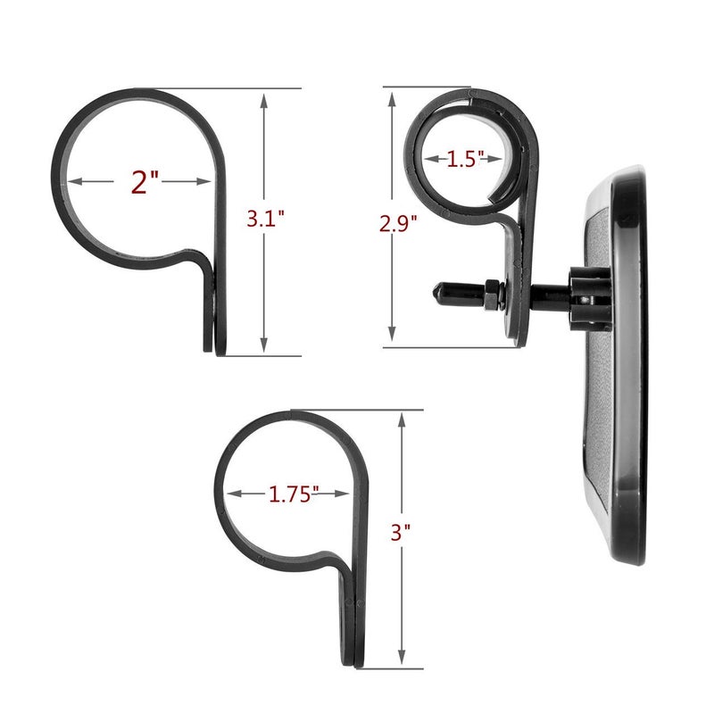 OKSTNO UTV Mirrors Inside Rearview Center UTV Rear View Mirror Fit 1.5inch 1.75inch 2inch - Image 3